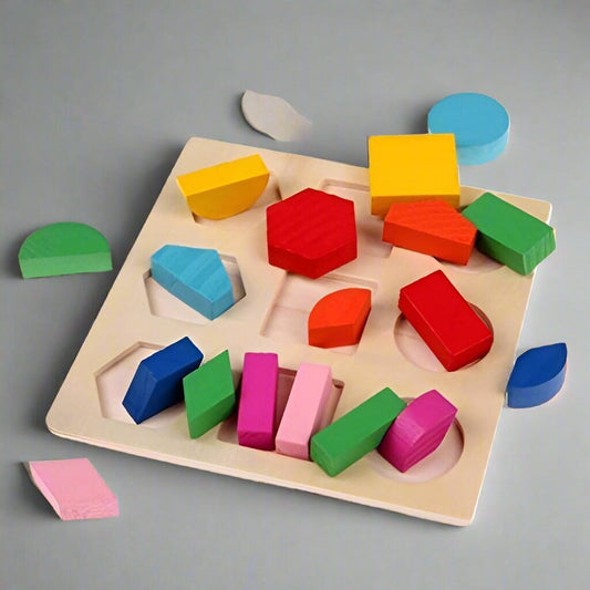 Puzzle en bois - WoodStack™ - Formes Géométriques - Les Mini Apprentis