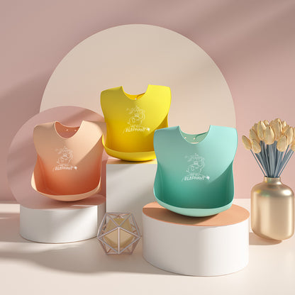 Bavoir en silicone – Couleurs douces et apaisantes (sans BPA)