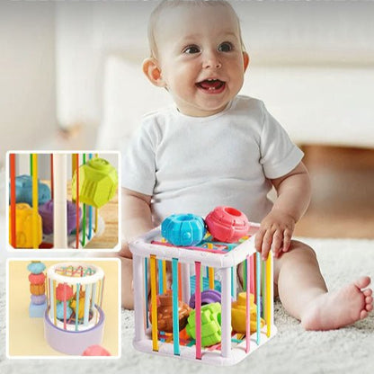 Cube sensoriel bebe - Jouet montessori de 0 à 12 mois - Les Mini Apprentis