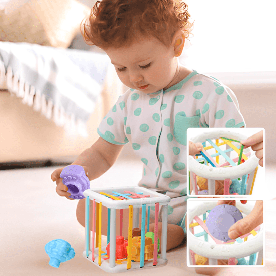 Cube sensoriel bebe - Jouet montessori de 0 à 12 mois - Les Mini Apprentis