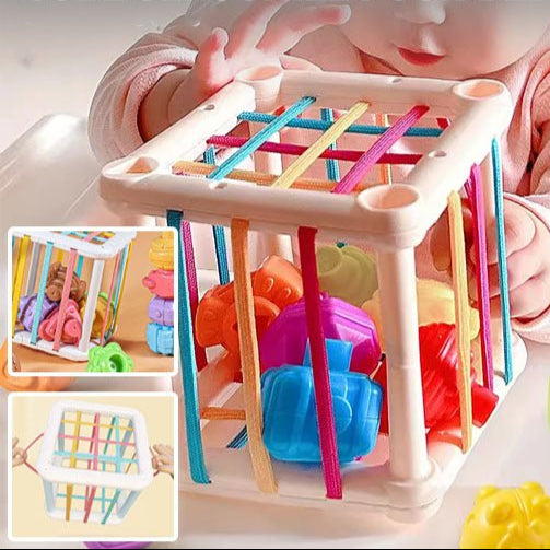 Cube sensoriel bebe - Jouet montessori de 0 à 12 mois - Les Mini Apprentis